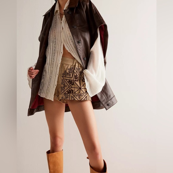 Free People Westover Embroidered Shorts in sand size large - Picture 4 of 6